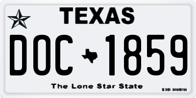 TX license plate DOC1859