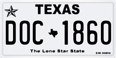 TX license plate DOC1860