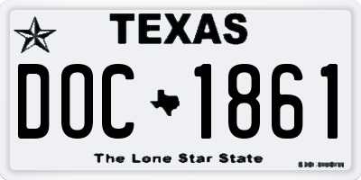 TX license plate DOC1861