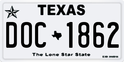 TX license plate DOC1862
