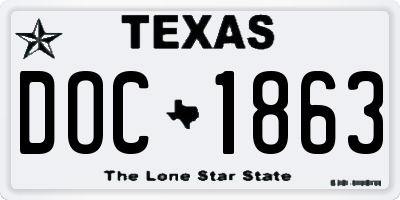 TX license plate DOC1863