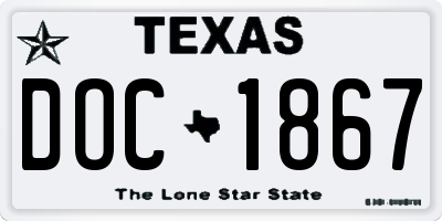 TX license plate DOC1867