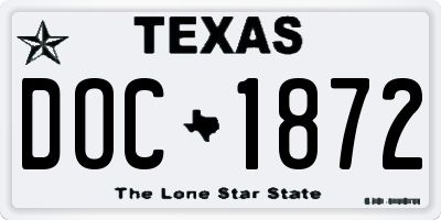 TX license plate DOC1872