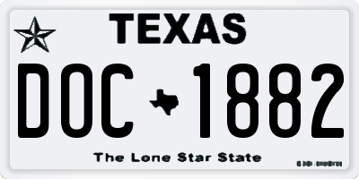 TX license plate DOC1882