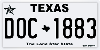 TX license plate DOC1883