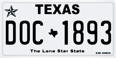 TX license plate DOC1893