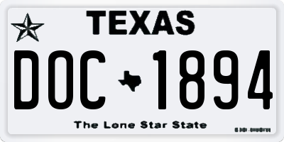 TX license plate DOC1894