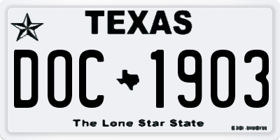 TX license plate DOC1903