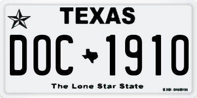 TX license plate DOC1910
