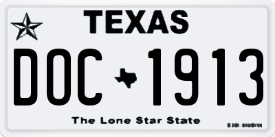 TX license plate DOC1913