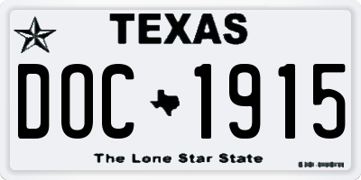 TX license plate DOC1915