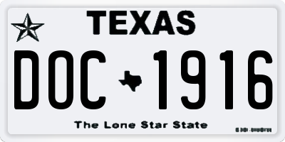 TX license plate DOC1916