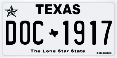 TX license plate DOC1917