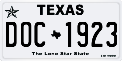 TX license plate DOC1923