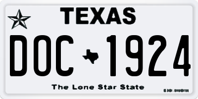 TX license plate DOC1924