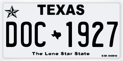 TX license plate DOC1927