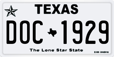 TX license plate DOC1929