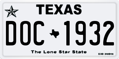TX license plate DOC1932