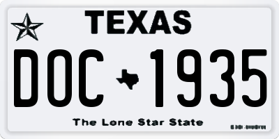 TX license plate DOC1935