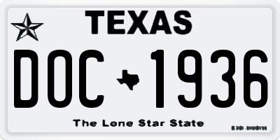 TX license plate DOC1936