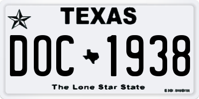 TX license plate DOC1938
