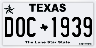 TX license plate DOC1939