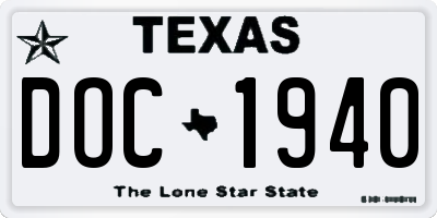 TX license plate DOC1940