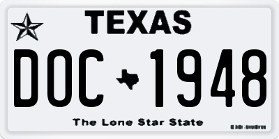 TX license plate DOC1948