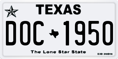 TX license plate DOC1950