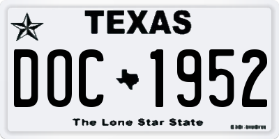 TX license plate DOC1952