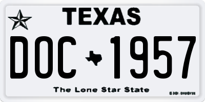 TX license plate DOC1957