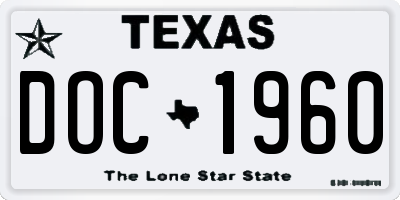 TX license plate DOC1960