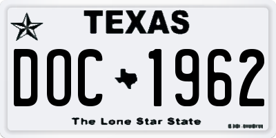 TX license plate DOC1962