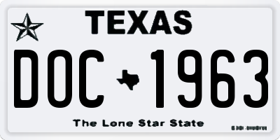 TX license plate DOC1963