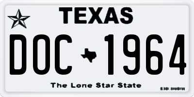 TX license plate DOC1964