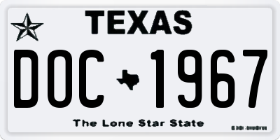 TX license plate DOC1967