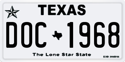 TX license plate DOC1968