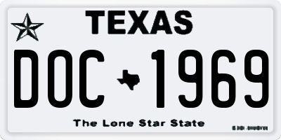 TX license plate DOC1969