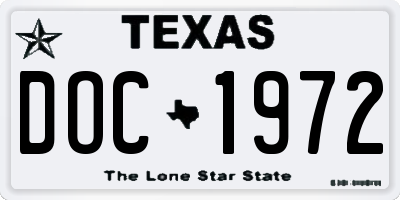 TX license plate DOC1972