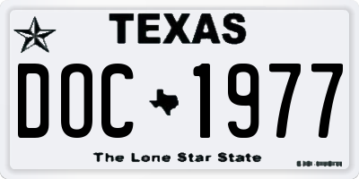 TX license plate DOC1977