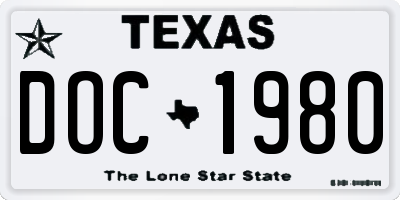TX license plate DOC1980