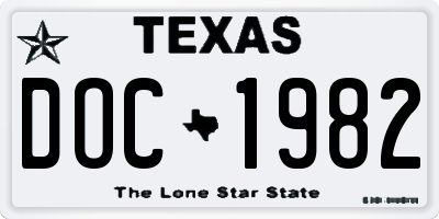 TX license plate DOC1982