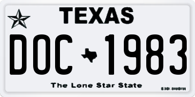 TX license plate DOC1983