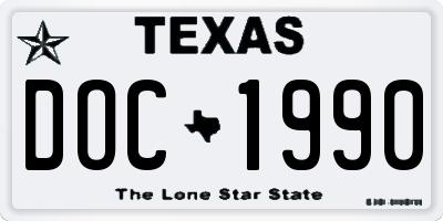 TX license plate DOC1990