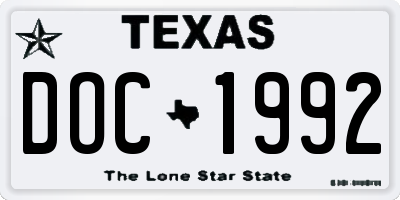 TX license plate DOC1992