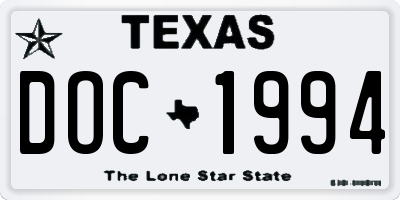 TX license plate DOC1994