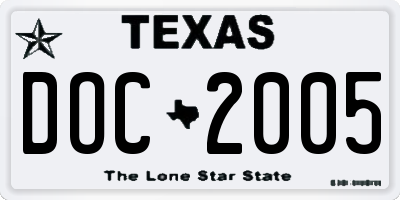 TX license plate DOC2005
