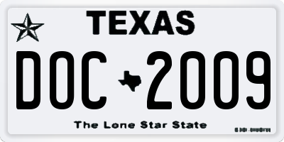 TX license plate DOC2009