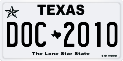 TX license plate DOC2010