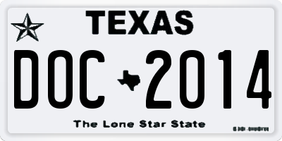 TX license plate DOC2014